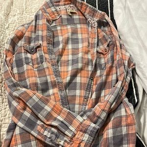 orange & white flannel